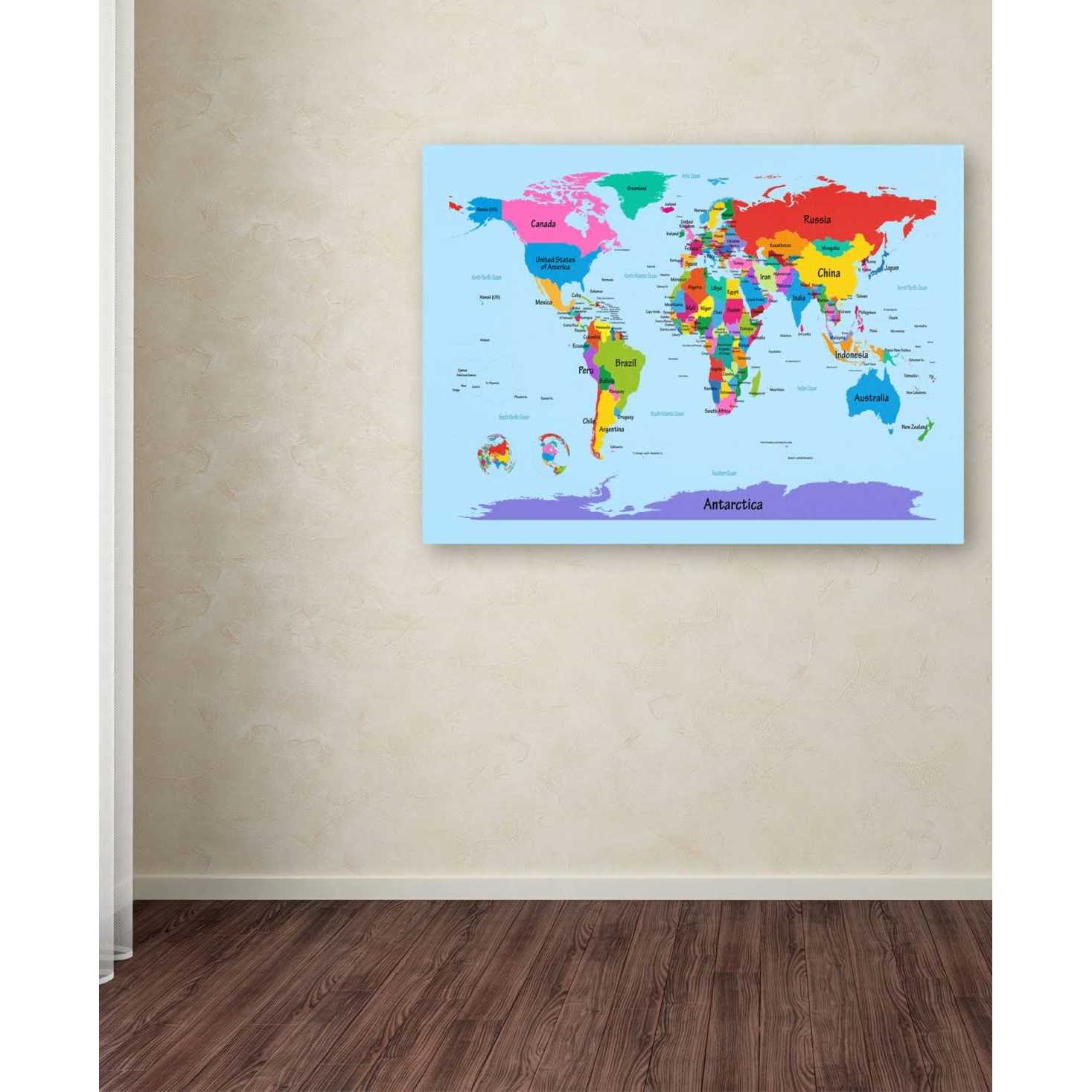 Trademark Fine Art Trademark Michael Tompsett World Map Canvas Art - Image 5