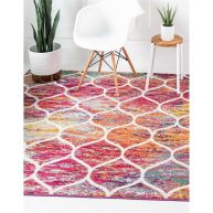 Unique Loom Geometric Trellis Frieze Area Rug
