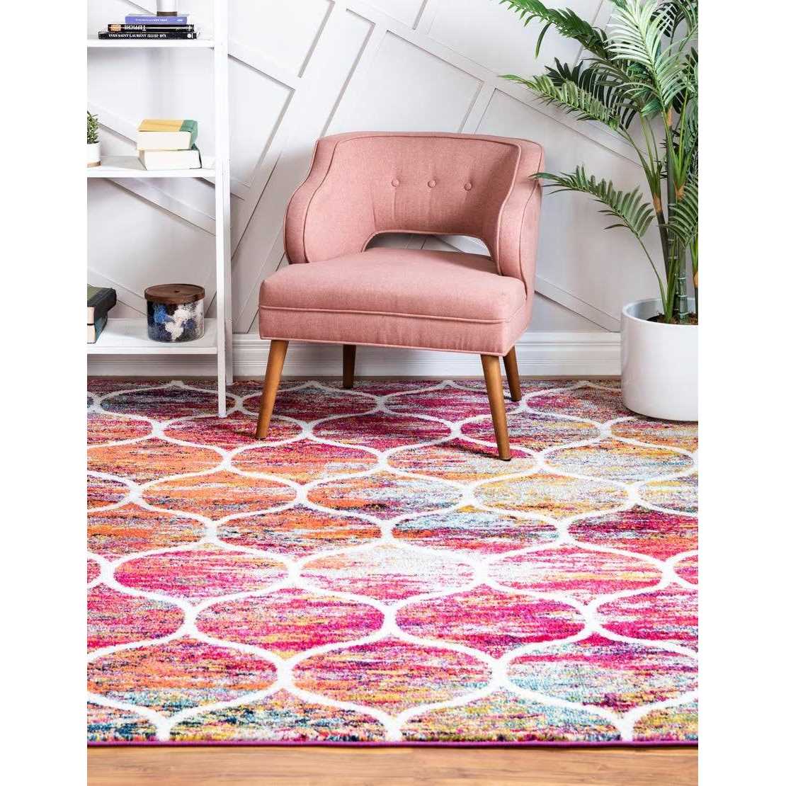 Unique Loom Geometric Trellis Frieze Area Rug - Image 5