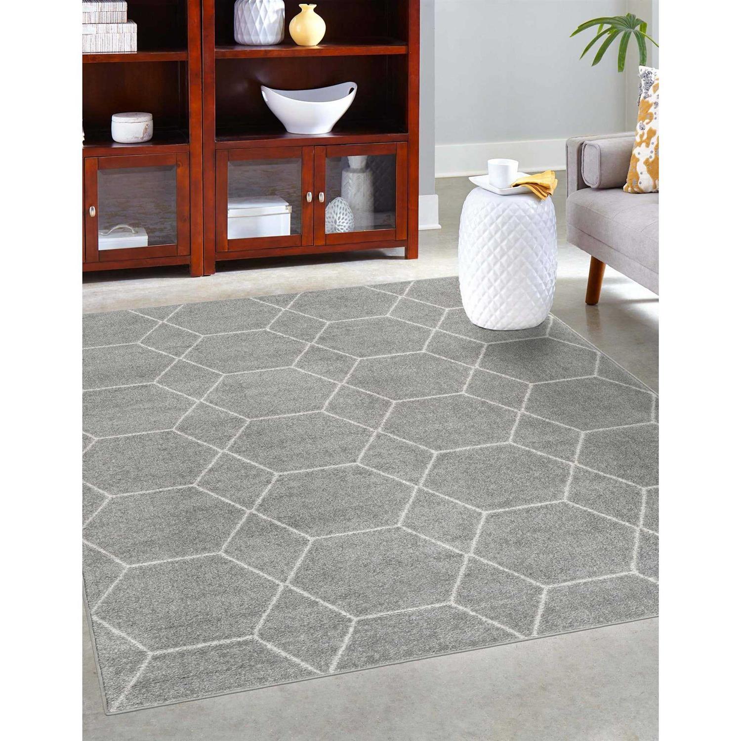 Unique Loom Geometric Trellis Frieze Area Rug - Image 2