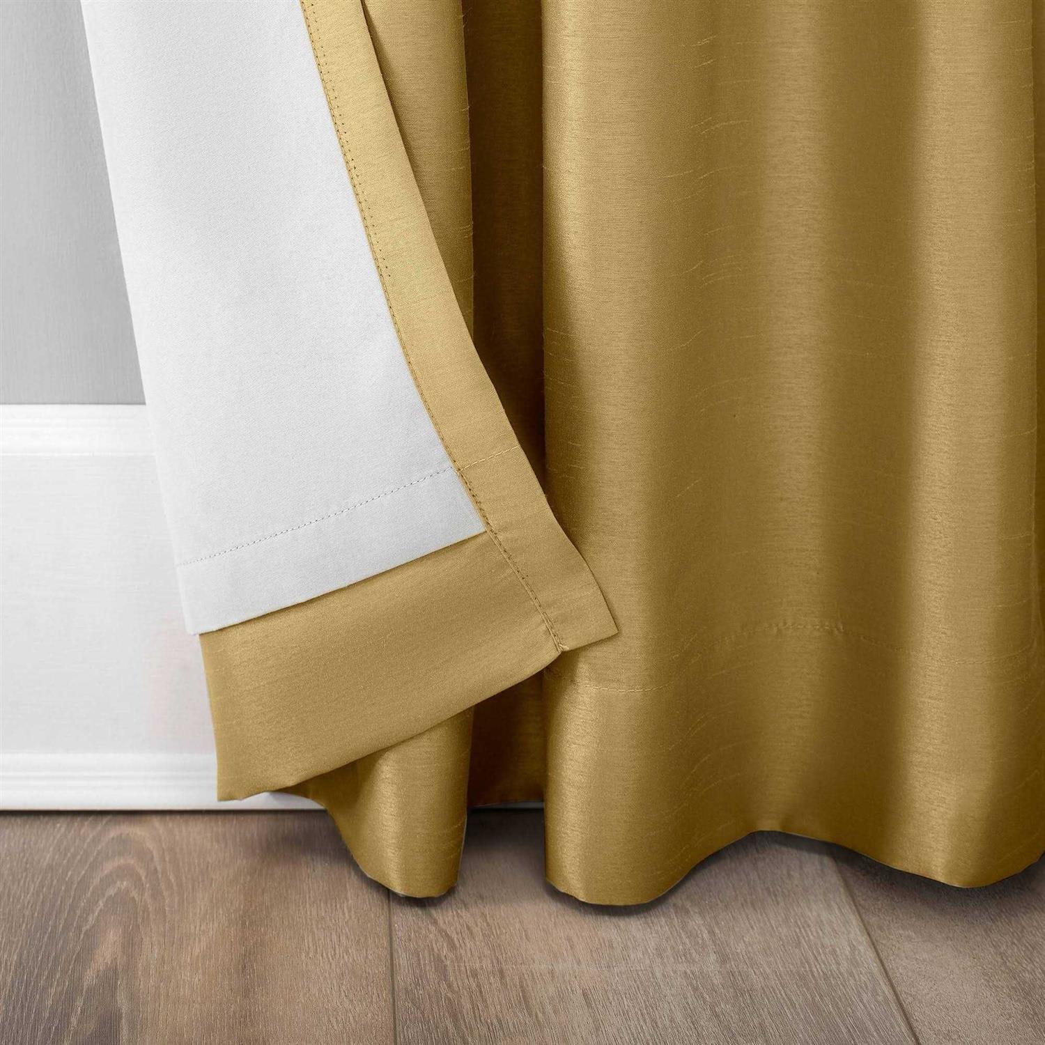 Sun Zero Evelina Faux Dupioni Silk Thermal Extreme 100% Blackout Back Tab Curtain Panel - Image 3