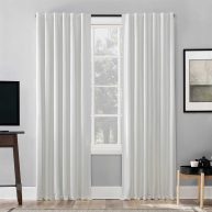 Sun Zero Evelina Faux Dupioni Silk Thermal Extreme 100% Blackout Back Tab Curtain Panel
