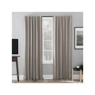 Sun Zero Evelina Faux Dupioni Silk Thermal Extreme 100% Blackout Back Tab Curtain Panel
