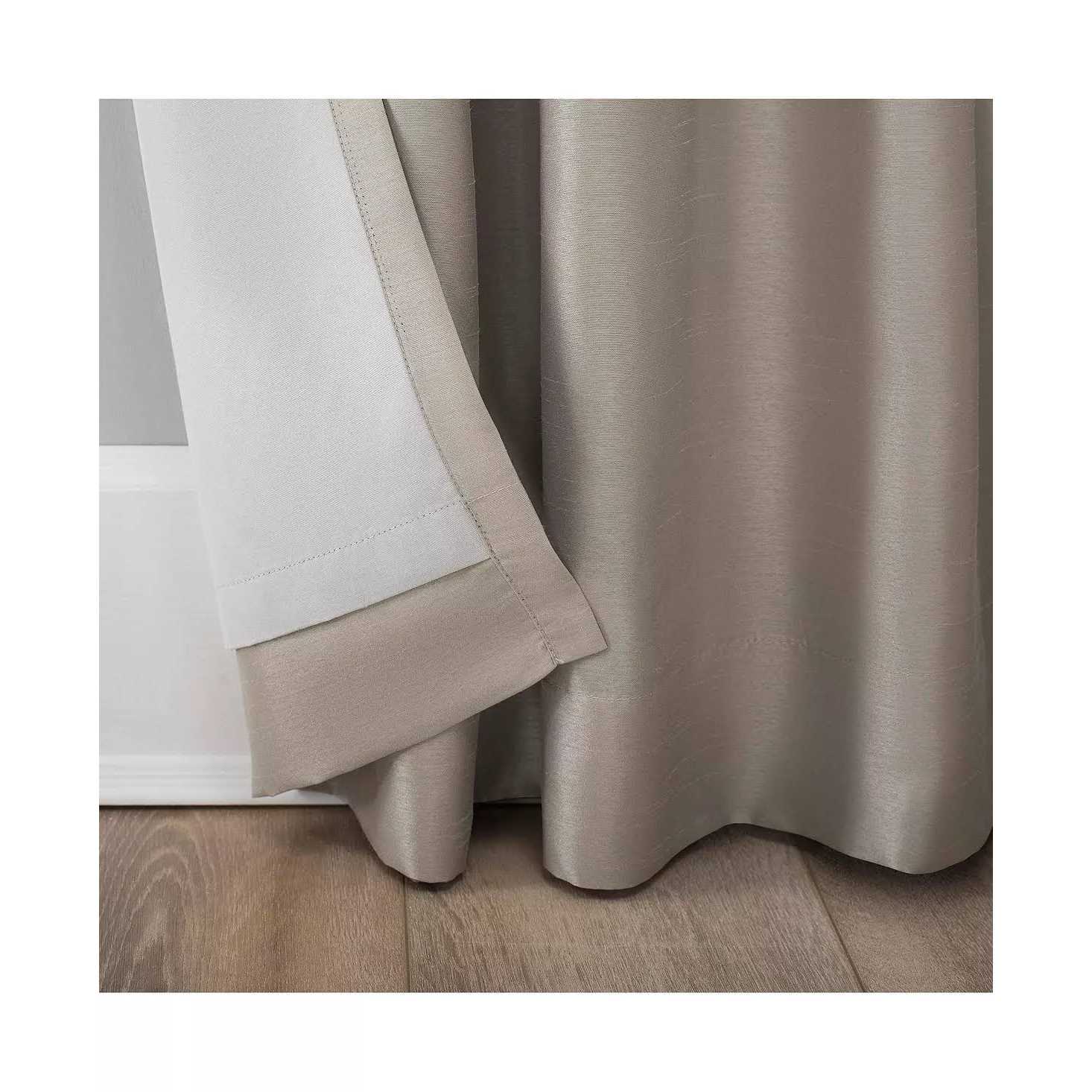 Sun Zero Evelina Faux Dupioni Silk Thermal Extreme 100% Blackout Back Tab Curtain Panel - Image 3