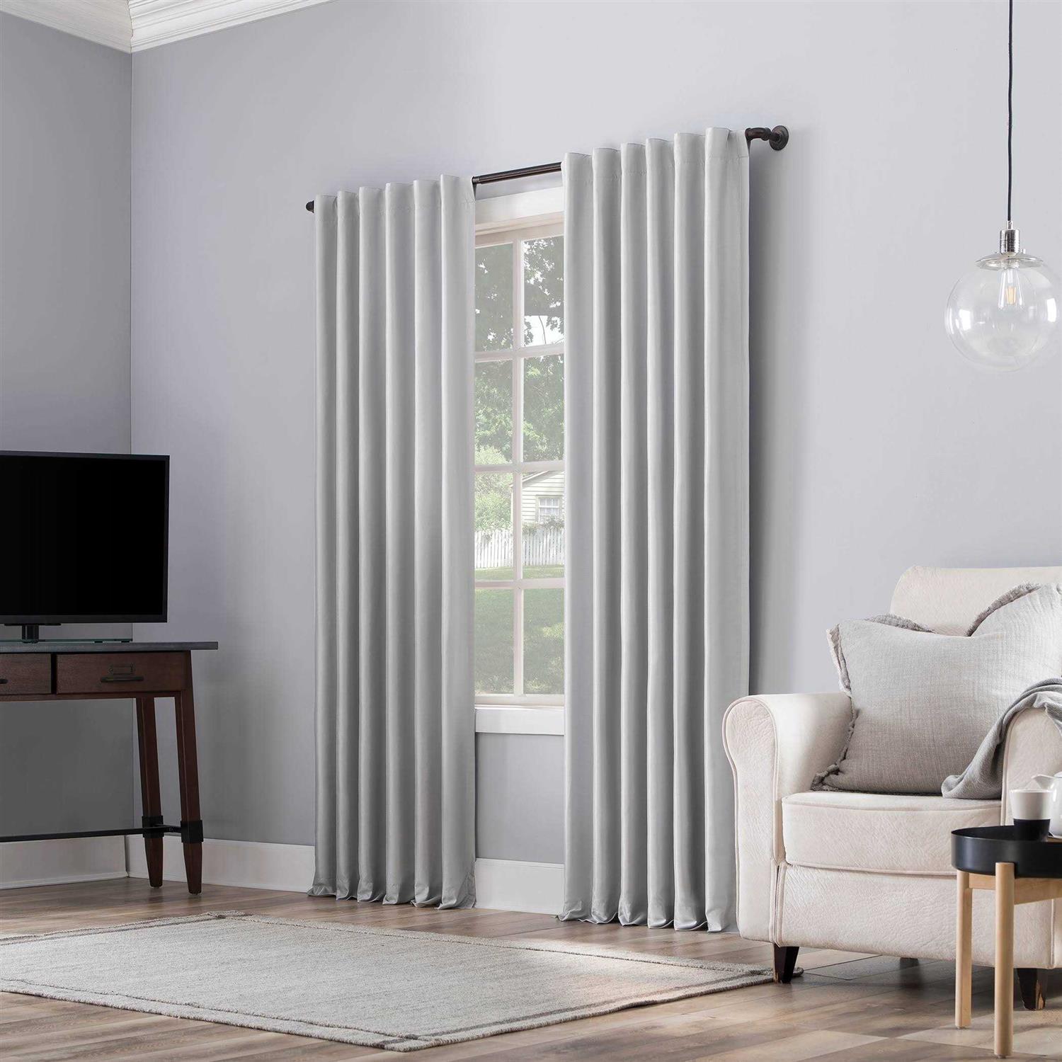 Sun Zero Evelina Faux Dupioni Silk Thermal Extreme 100% Blackout Back Tab Curtain Panel - Image 4