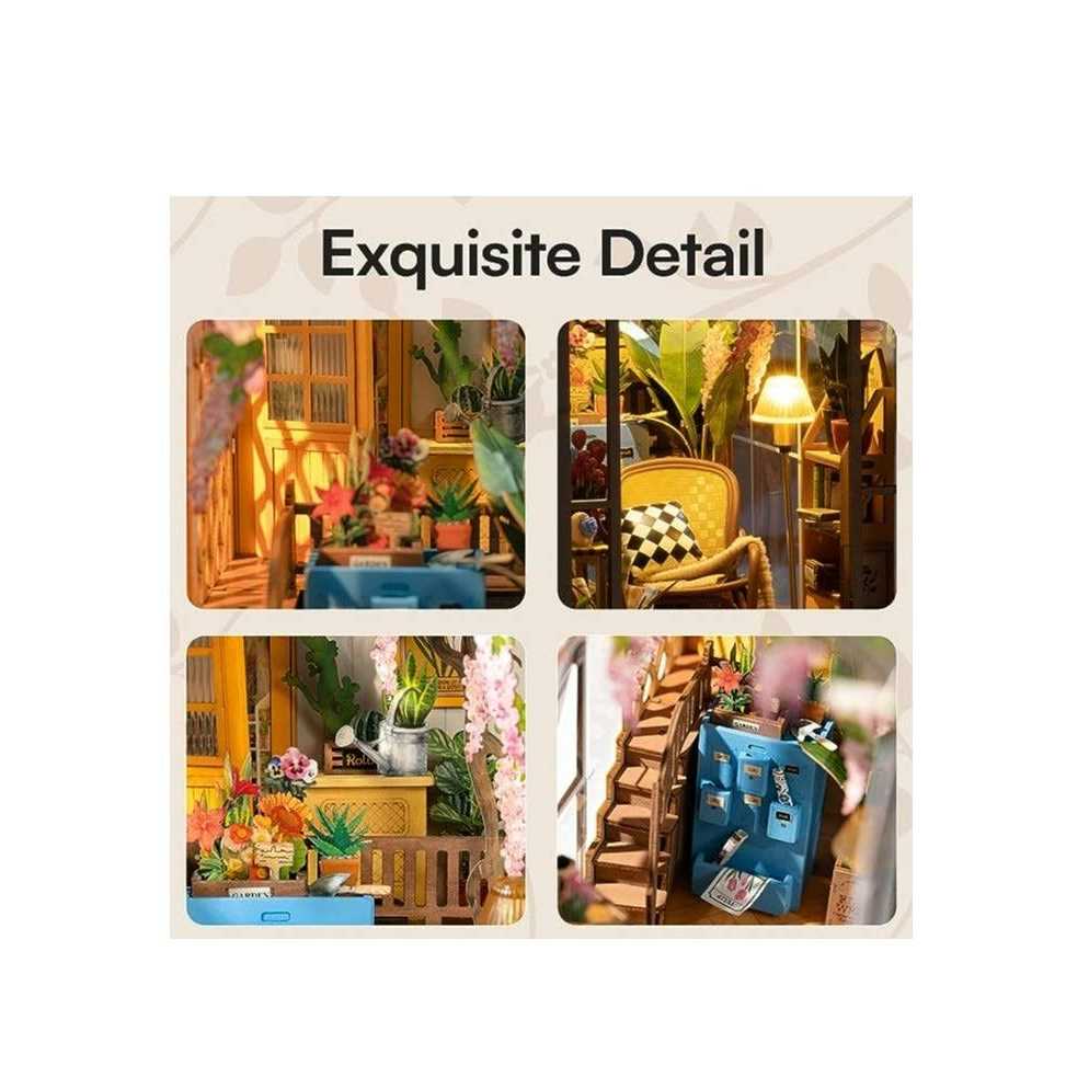 Rolife Holiday Garden House DIY Book Nook Shelf Insert - Image 3