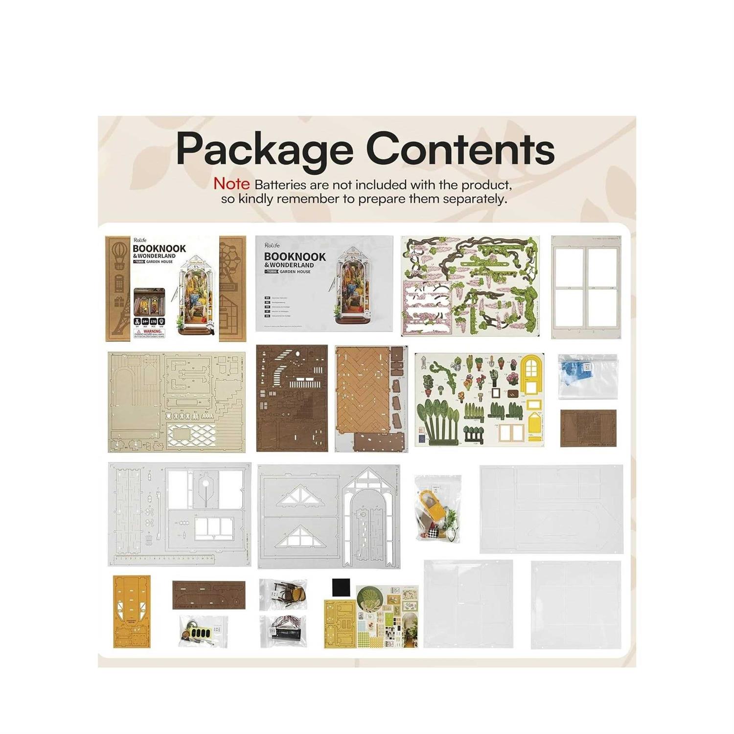 Rolife Holiday Garden House DIY Book Nook Shelf Insert - Image 4