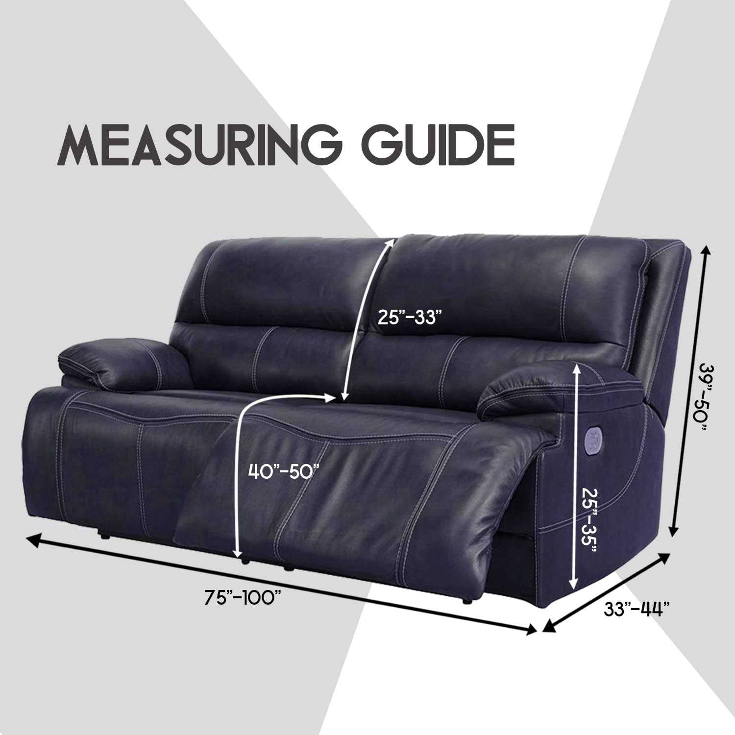 ULTICOR Extra Wide 75 100 Reclining 2 Seater Sofa Extra Wide Reclining Love Seat Slipcover - Image 2