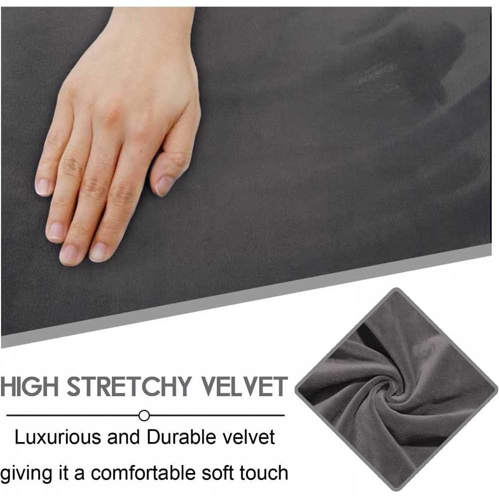 Ulticor Reclining Love Seat with Middle Console Slipcover 8-piece Velvet Stretch Loveseat Reclining Sofa Covers - Image 3