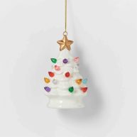 Wondershop Ceramic Christmas Tree Lighted Ornament Retro Lit