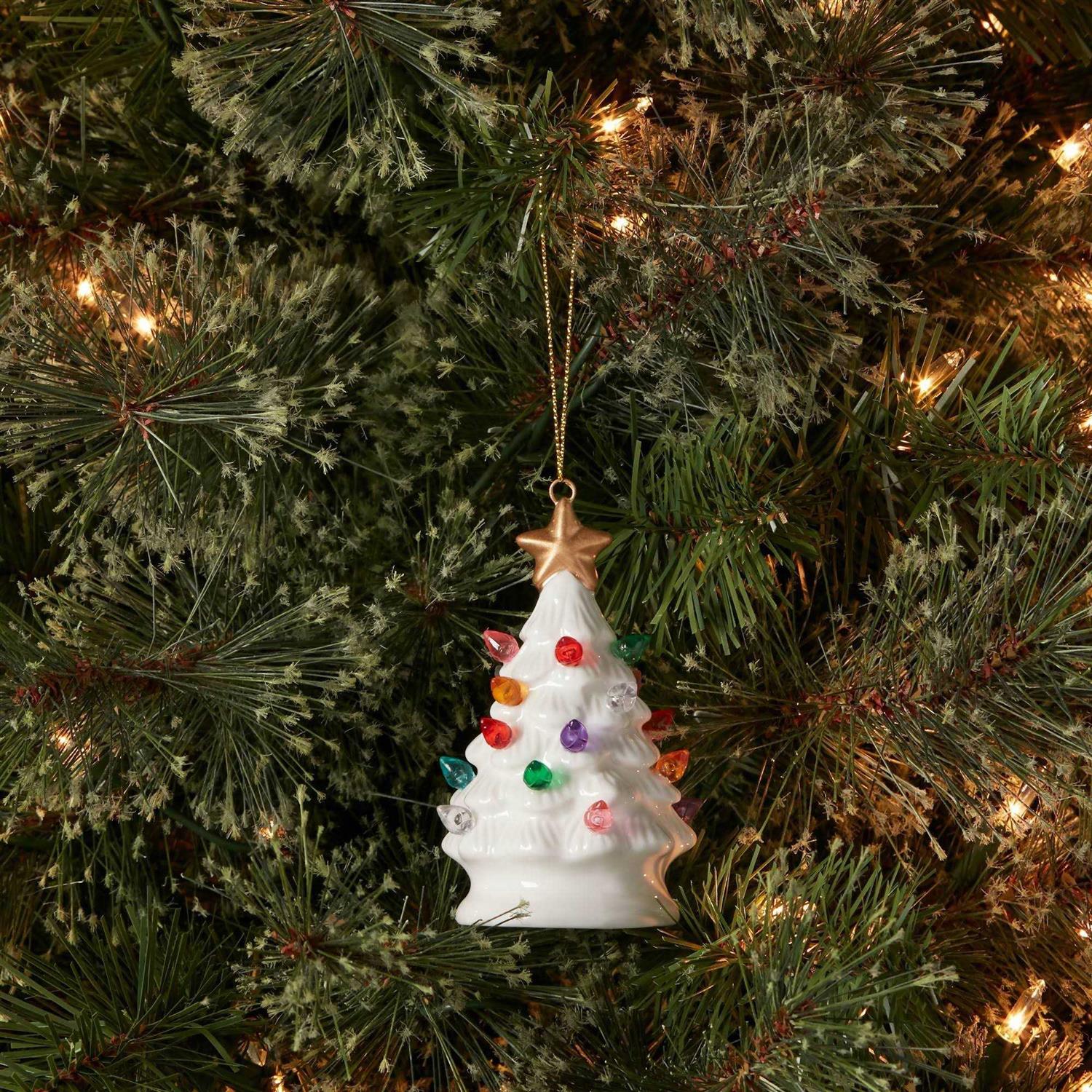 Wondershop Ceramic Christmas Tree Lighted Ornament Retro Lit - Image 2