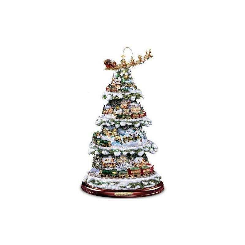 The Bradford Exchange Thomas Kinkade Animated Tabletop Christmas Tree With Train