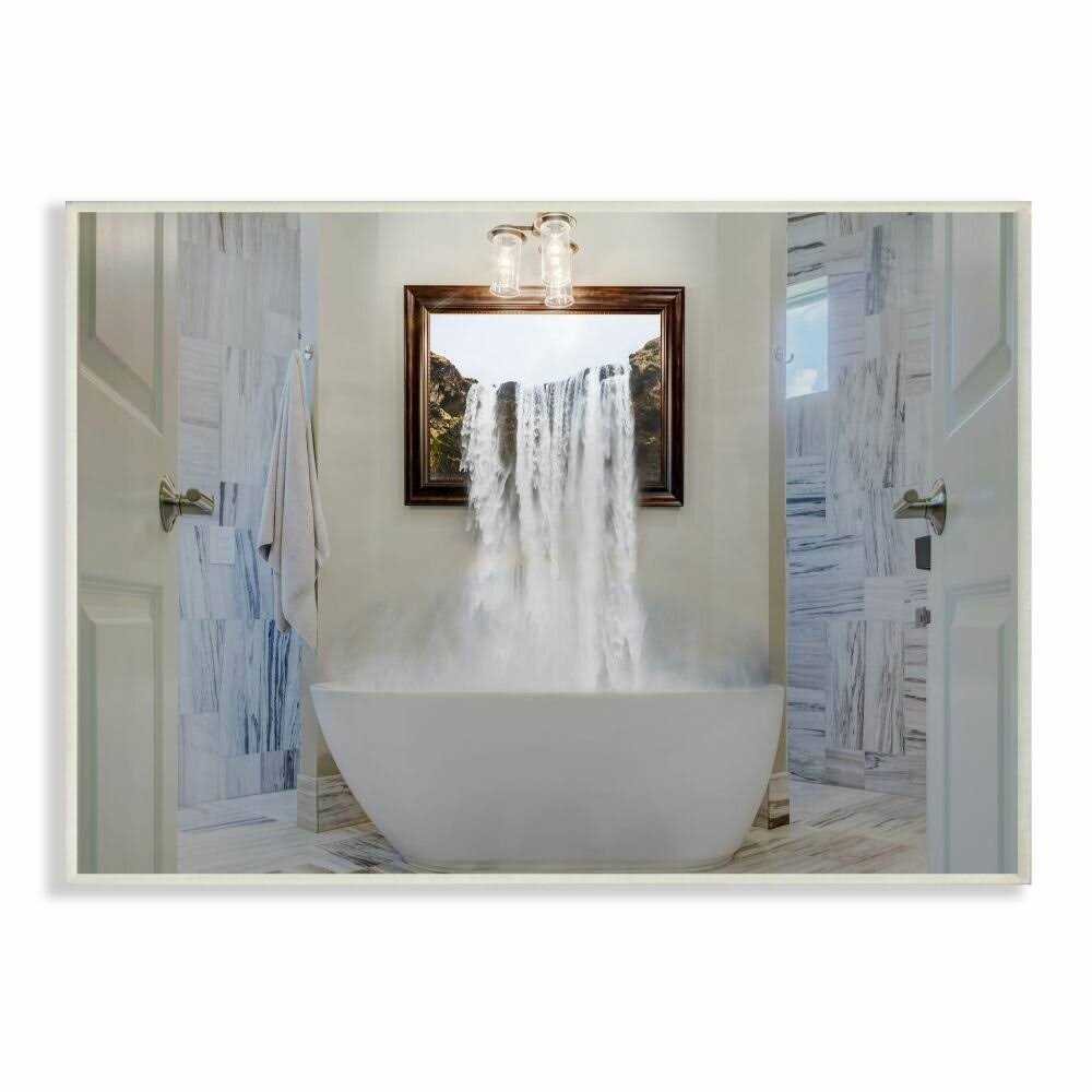 Stupell Bathtub Waterfall Abstract Bathroom Photograph Wall Art