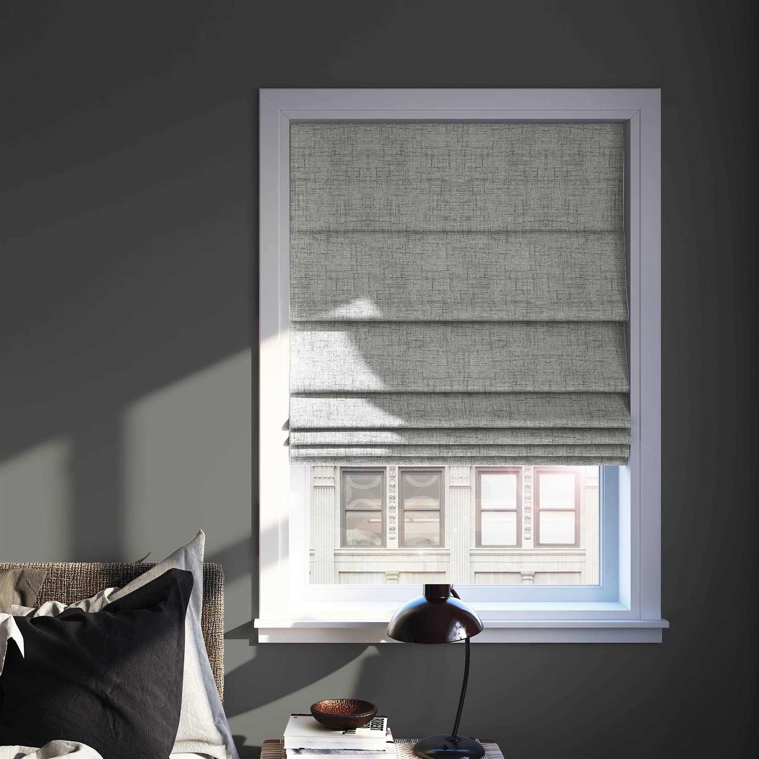 Sun Zero Somerton Textured 100% Blackout Cordless Roman Shade