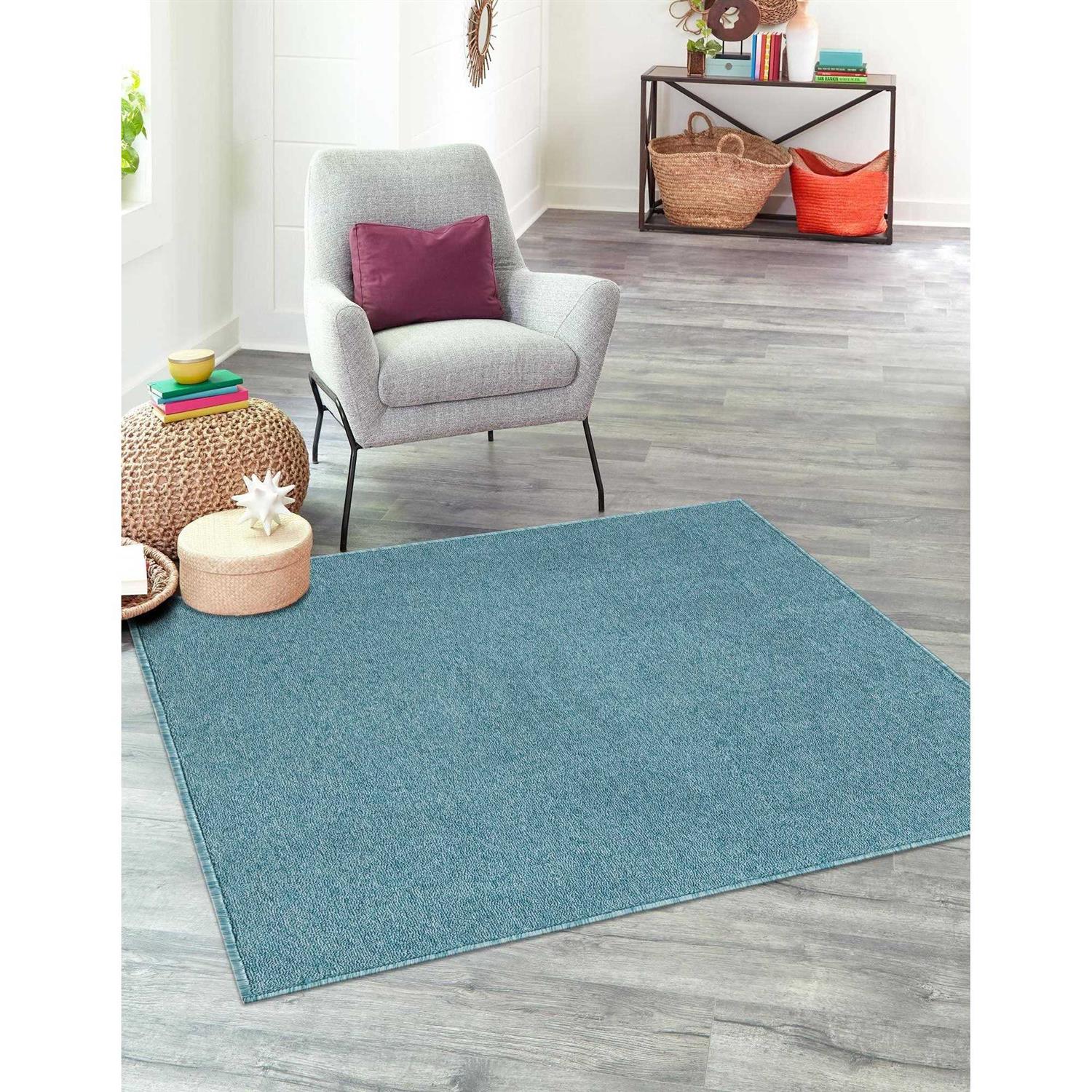 Unique Loom Everyday Shag Plush Area Rug Blue