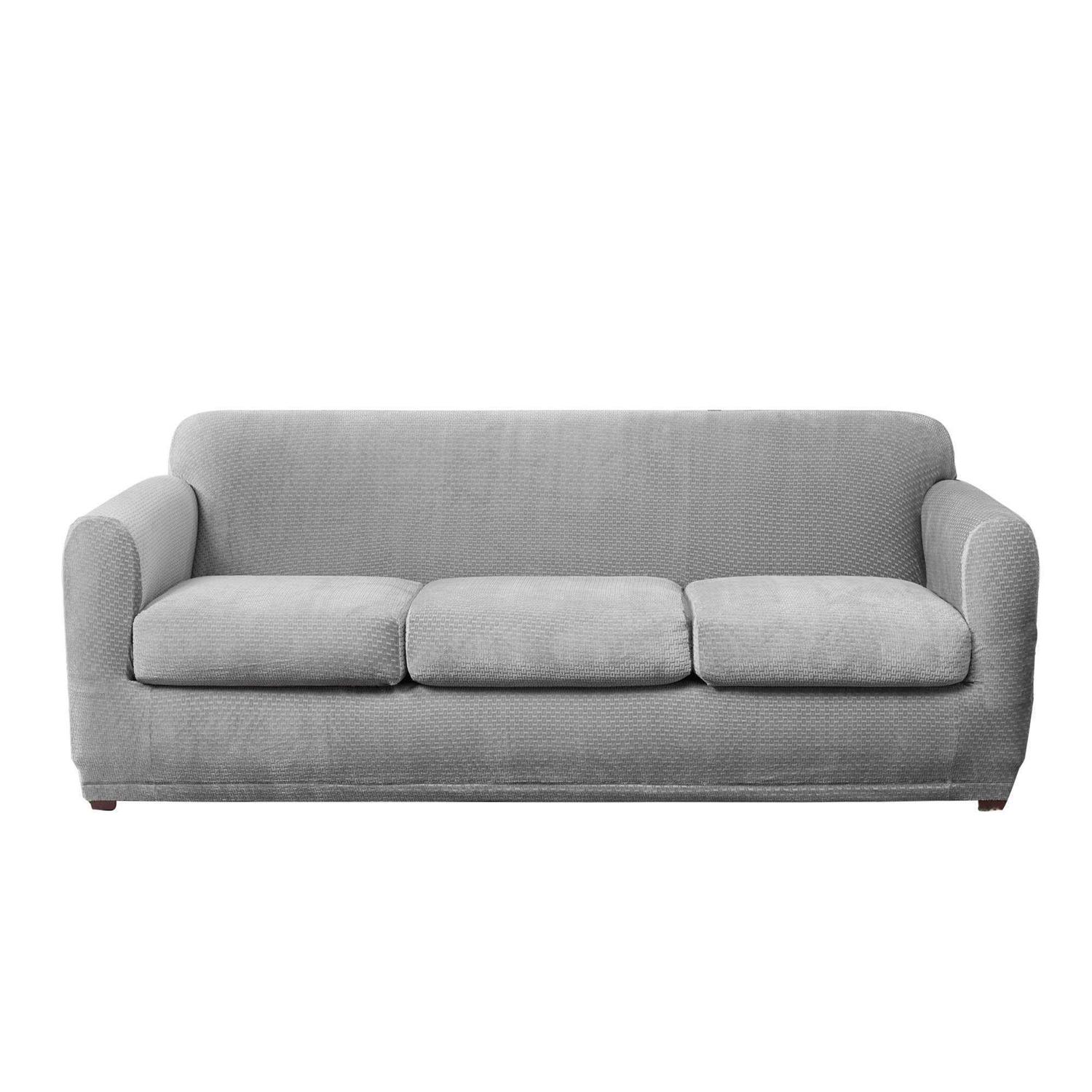 Sure Fit Stretch Modern Block 3 Seat Sofa Slipcover