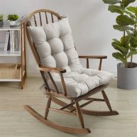 Sweet Home Collection 2 Piece Tufted Non Slip Rocking Chair Cushion Set