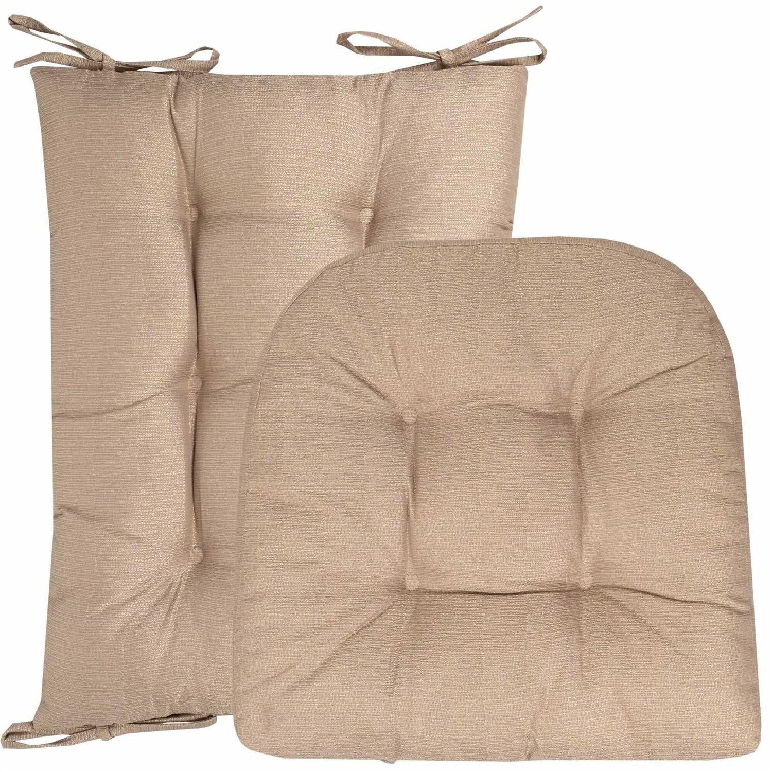 Sweet Home Collection 2 Piece Tufted Non Slip Rocking Chair Cushion Set - Image 3