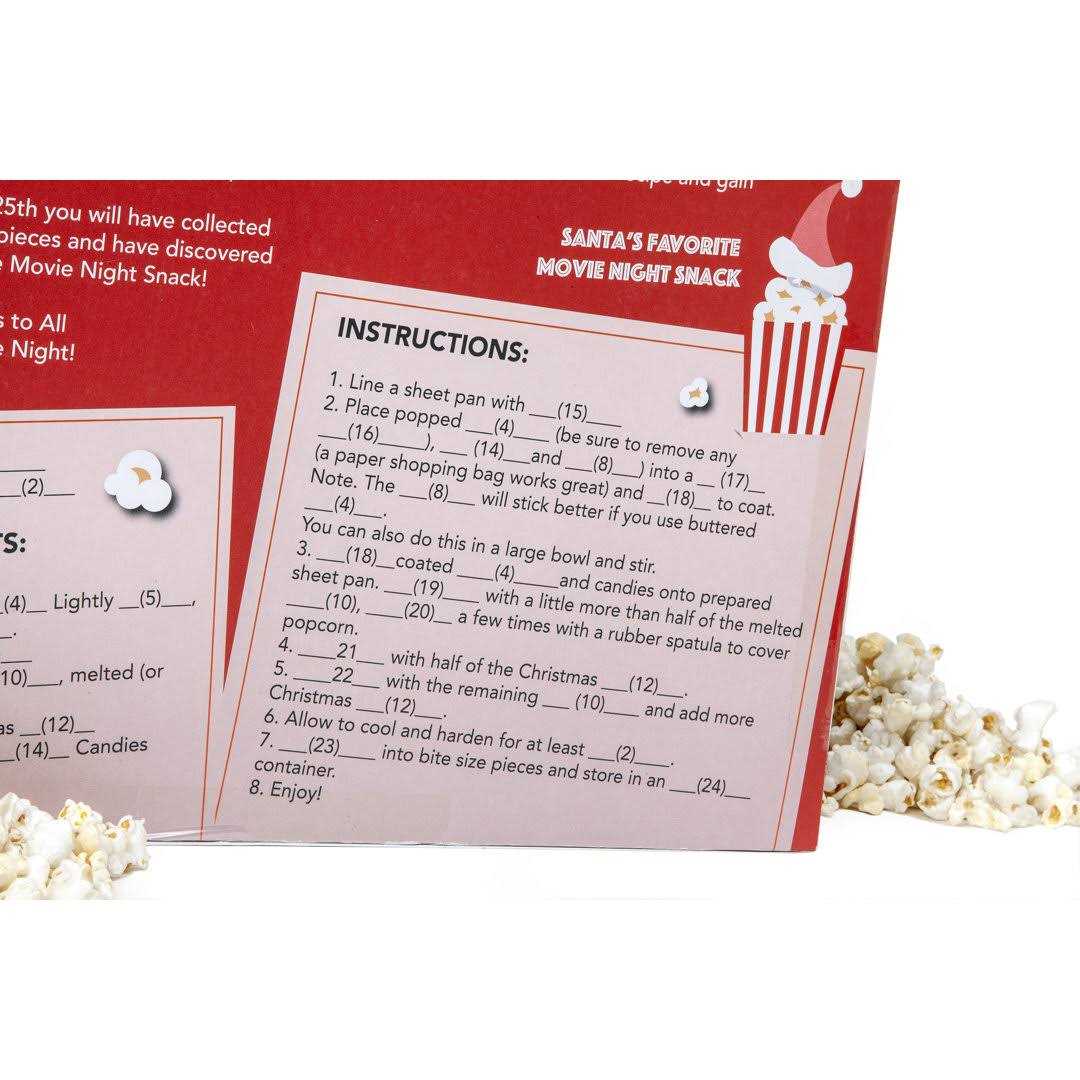 Santa’s Secret Snack Popcorn Advent Calendar Wabash Valley Farms - Image 3