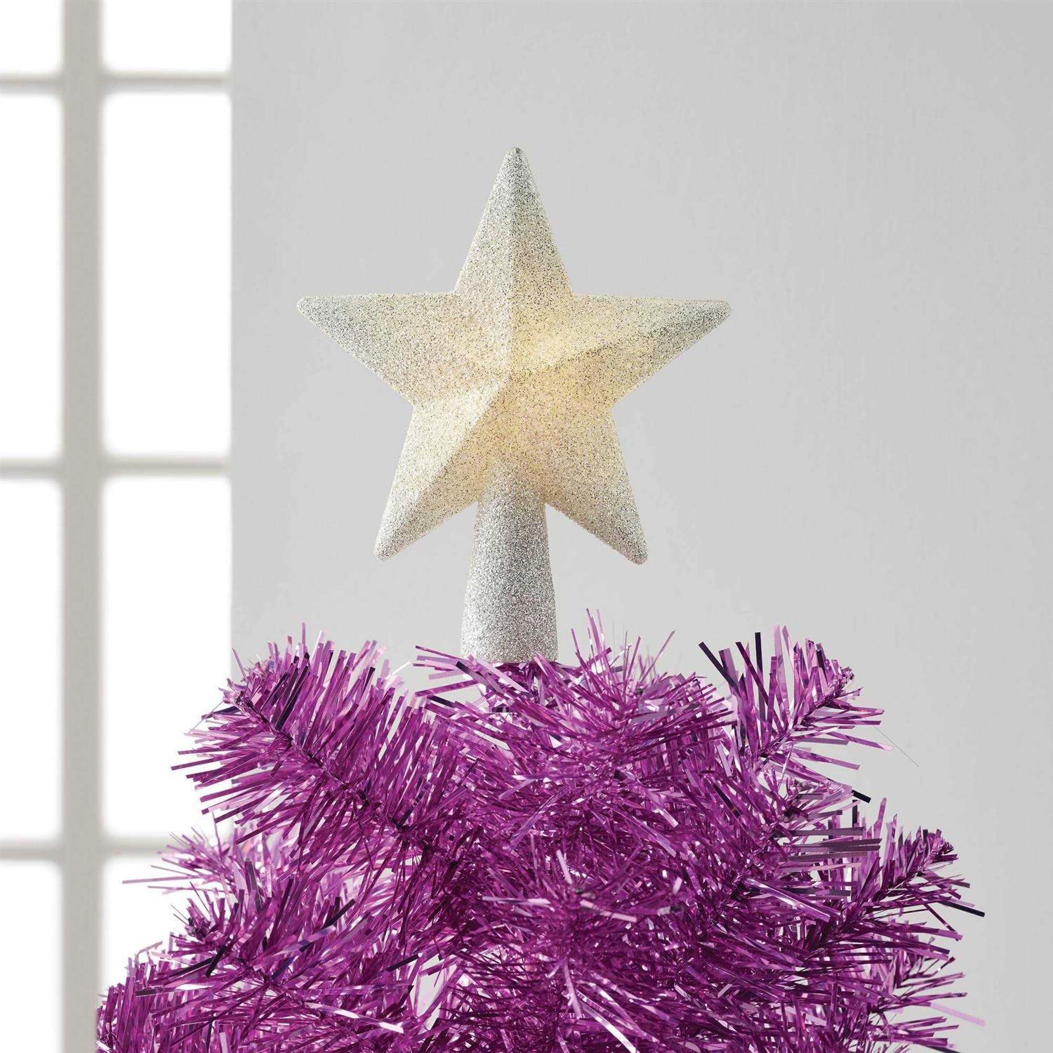 Wondershop Glitter Mini Christmas Tree Topper with Separate battery pack Lead in Wire - Image 2