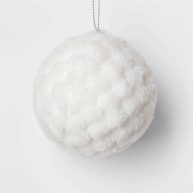 Wondershop Faux Fur Round Ball Christmas Tree Ornament