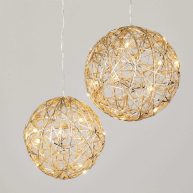 Sullivans Gold Lighted Hanging Globe Set