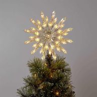 Wondershop 14 LED Acrylic Starburst Christmas Tree Topper Warm White Lights