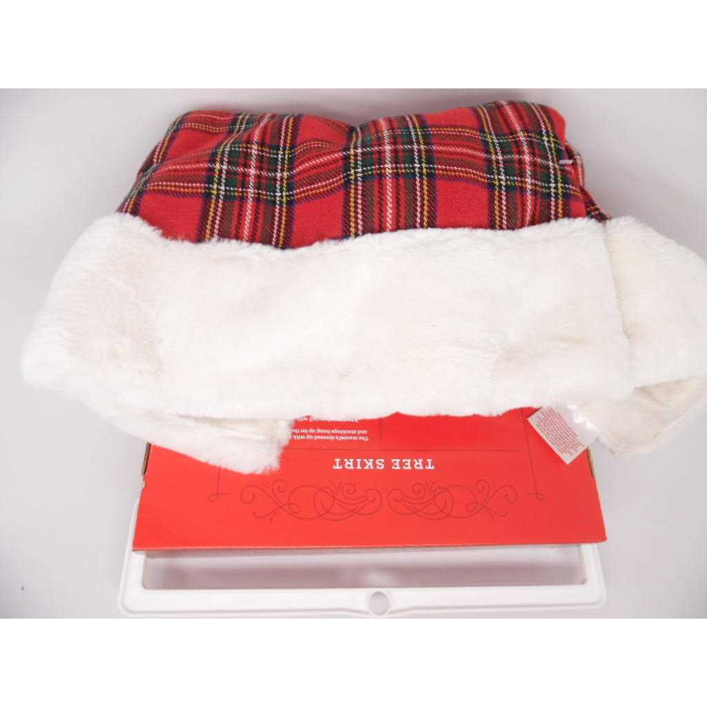 Wondershop 48 Plaid Christmas Tree Skirt Red - Image 3