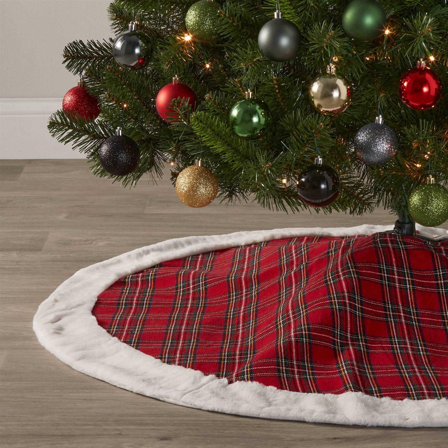 Wondershop 48 Plaid Christmas Tree Skirt Red - Image 4