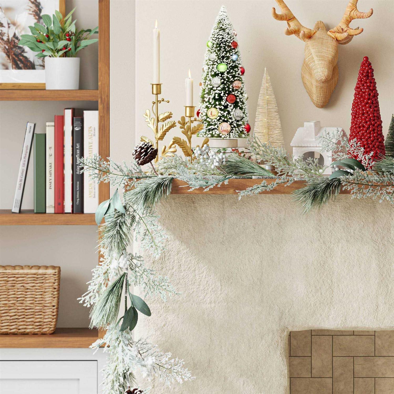 Threshold Artificial Christmas Garland Heavy Flocked - Image 2