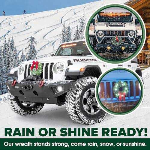 Tactik LED Car Wreath with Lights 2023 Christmas Car Decorations - Image 5