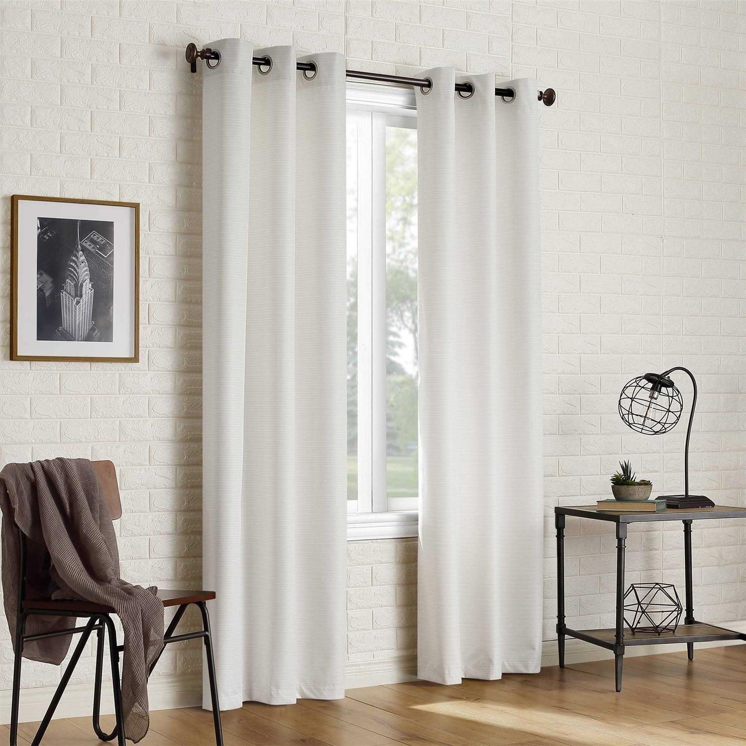 Sun Zero 2-Pack Arlo Textured Thermal Insulated Grommet Curtain Panel Pair