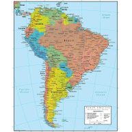 South America Wall Map GeoPolitical Edition by Swiftmaps