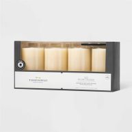 Threshold 3pk 6 x 3 LED Flameless Black Wick Candle Cream