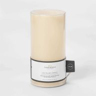 Threshold 3pk 6 x 3 LED Flameless Black Wick Candle Cream