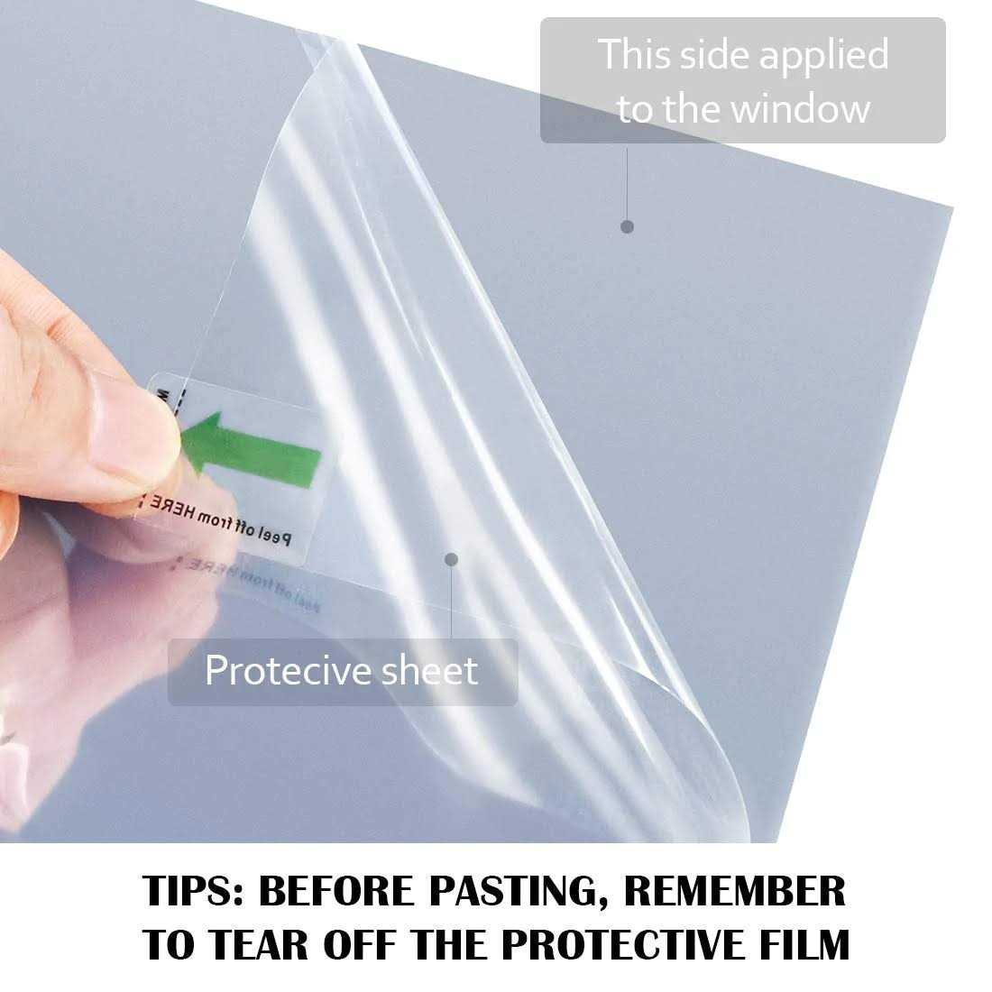 WPCTEV Window Film One Way Mirror Film Daytime Privacy Static Non-Adhesive Decorative Heat Control Anti UV Window Tint for Home and Office - Image 4