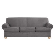 Ultimate Heavyweight Stretch Suede T-Cushion Sofa Slipcover Sure Fit