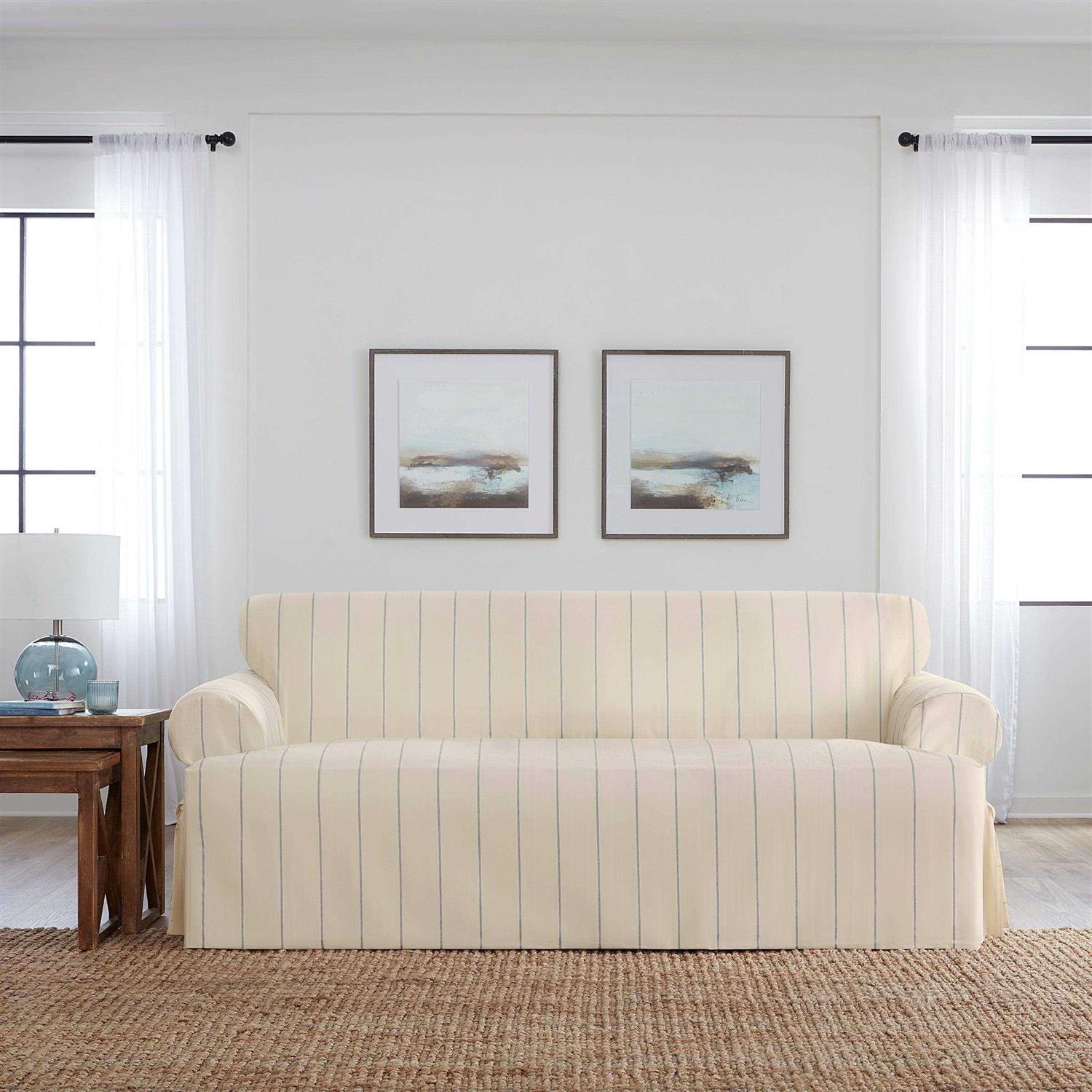 Sure Fit Heavyweight Cotton Duck One Piece Sofa Slipcover - Image 2
