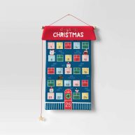 Wondershop 21 Fabric ‘Days ’til Christmas’ Hanging Advent Calendar Blue/Red
