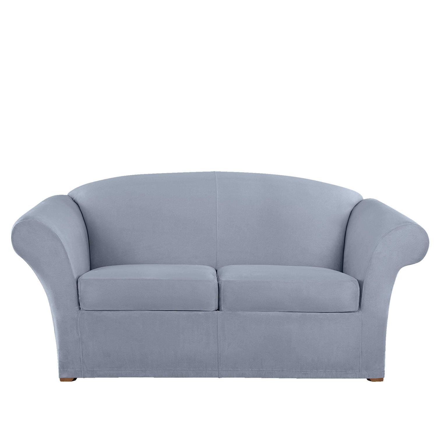 Sure Fit Ultimate Stretch Suede Box Loveseat Slipcover