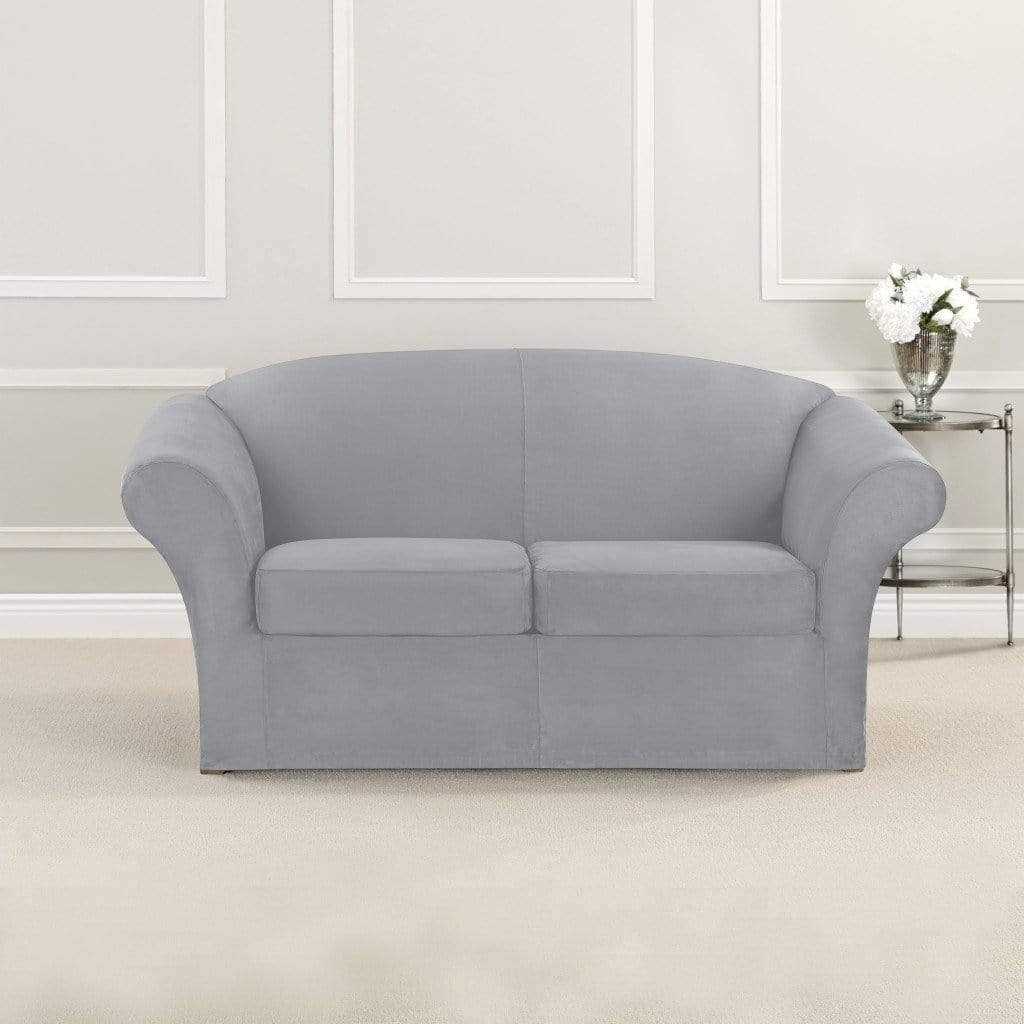 Sure Fit Ultimate Stretch Suede Box Loveseat Slipcover - Image 4