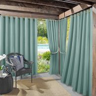 Sun Zero Sailor Indoor Outdoor UV Protectant Room Darkening Grommet Curtain Panel