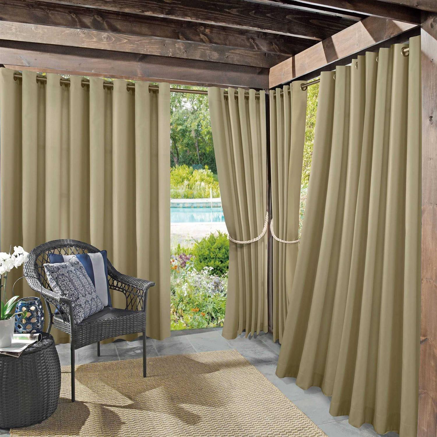 Sun Zero Sailor Indoor Outdoor UV Protectant Room Darkening Grommet Curtain Panel - Image 3