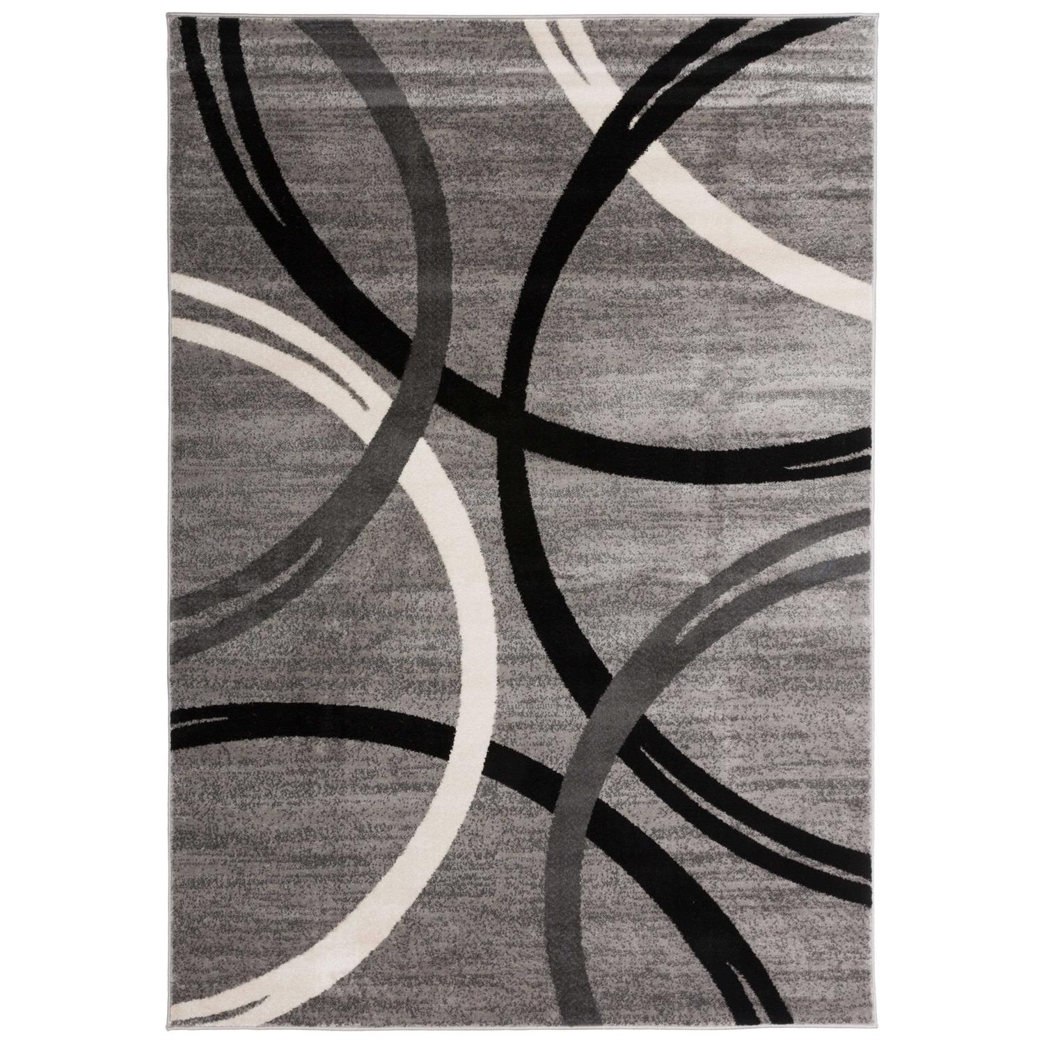 World Rug Gallery Modern Abstract Circles Design Area Rug