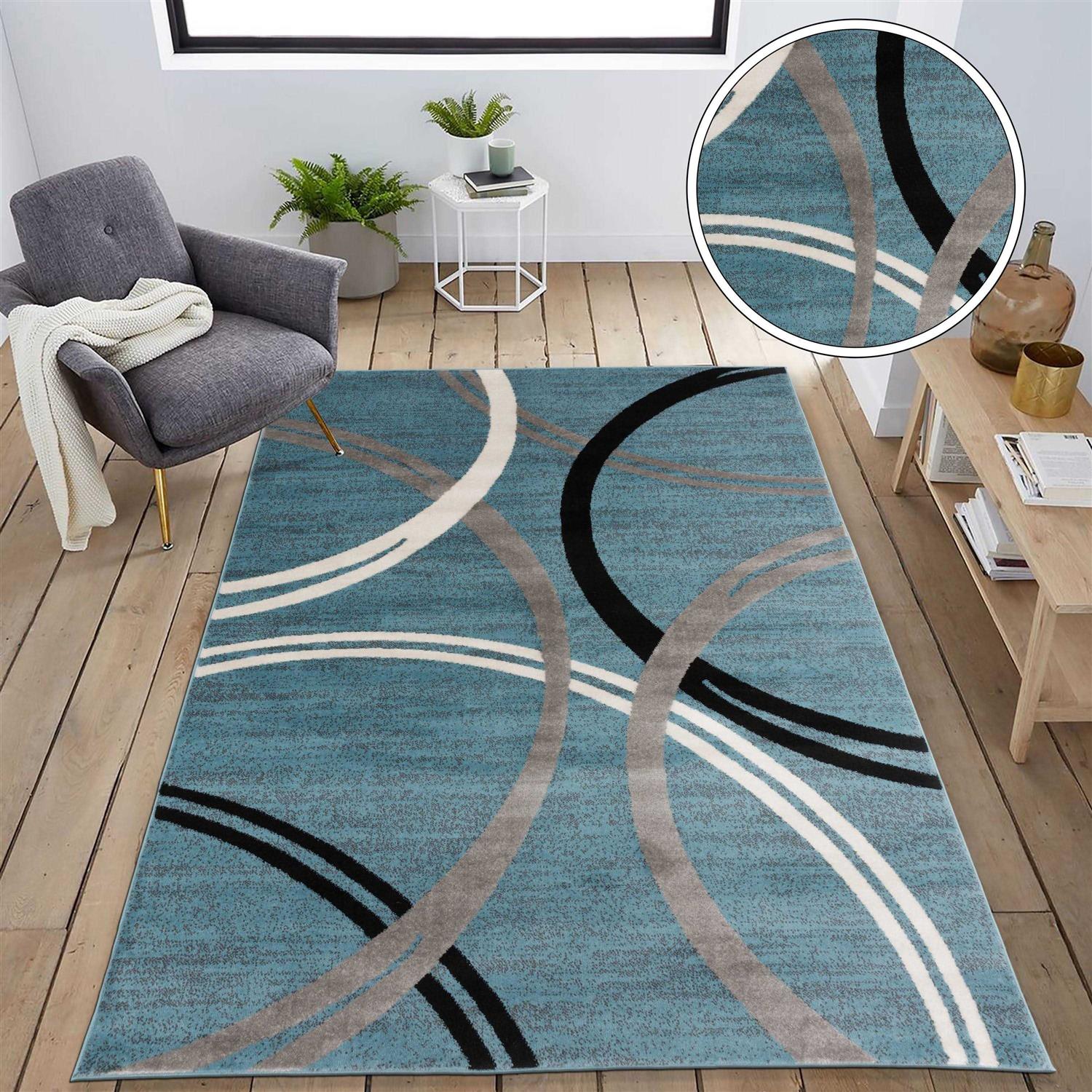 World Rug Gallery Modern Abstract Circles Design Area Rug - Image 4