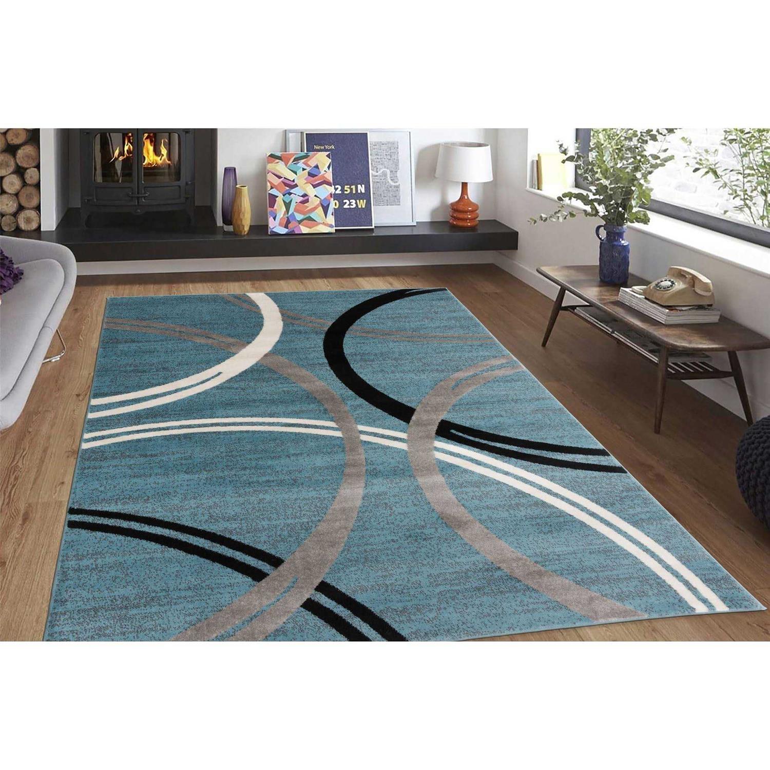 World Rug Gallery Modern Abstract Circles Design Area Rug - Image 5