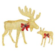 Veikous White LED Moose Christmas Holiday Yard Decoration