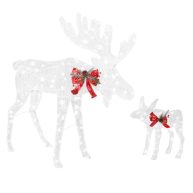 Veikous White LED Moose Christmas Holiday Yard Decoration