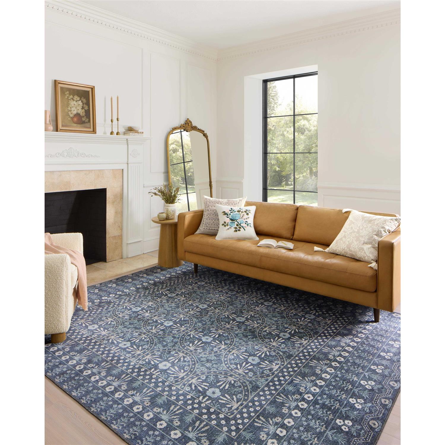 Rifle Paper Co. x Loloi Blue Maison Rosette Area Rug - Image 4