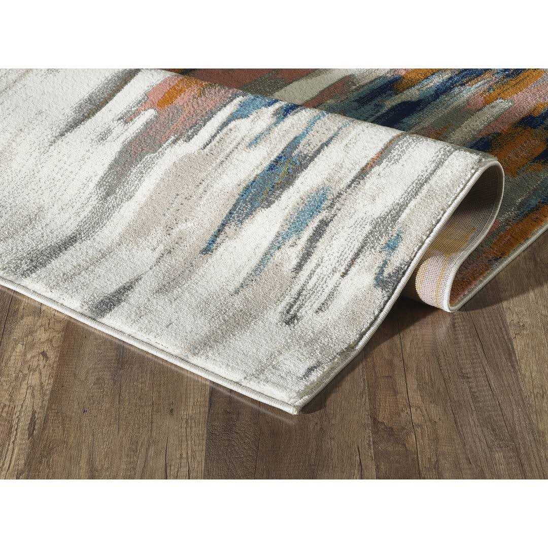 Seldovia Abstract Orange/Blue Area Rug Wrought Studio Rug - Image 3